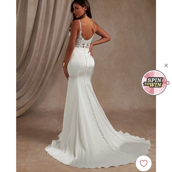 **NEVER WORN ** Beautiful Azazie Satin Mermaid Wedding Dress